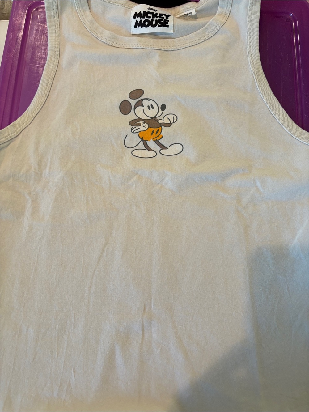 Disney Mickey Mouse Cream Tank Top with Orange Accent